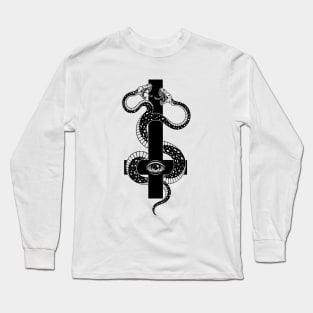 inverted cross. satanic two-headed serpent Long Sleeve T-Shirt